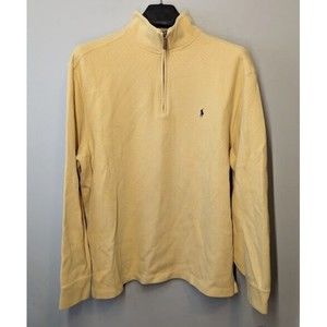Polo Ralph Lauren Long Sleeve 1/4 Zip Sweater Men's XL Yellow Pullover